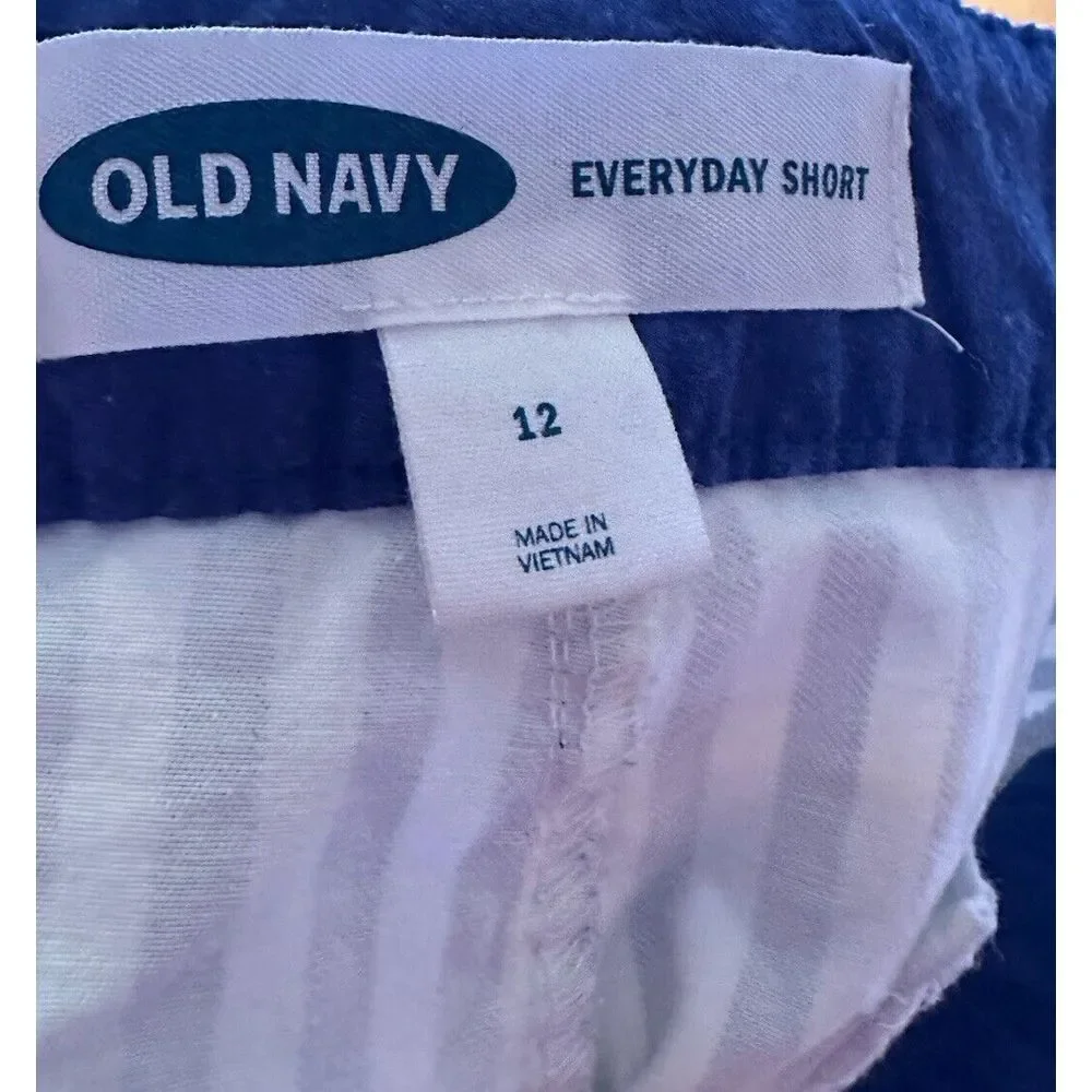 Old‎ Navy Women's Everyday Shorts Size 12 Blue & White Stripe